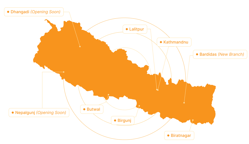 Map showing all IDMC branches
